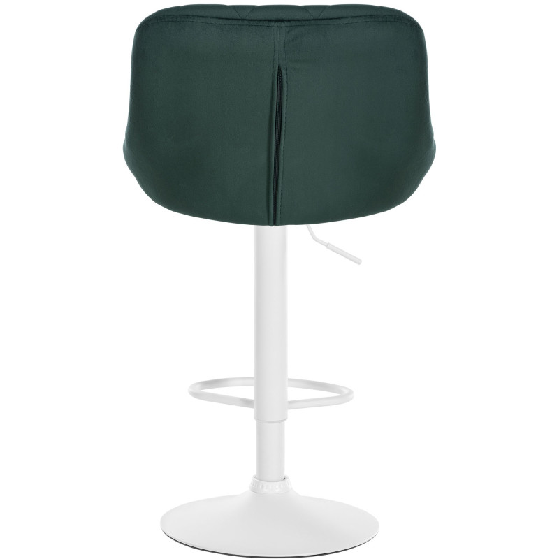 Tabouret de bar Lazio en velours vert foncé