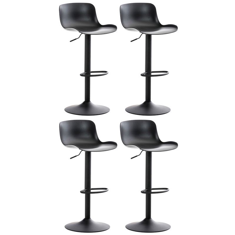 Ensemble de 4 tabourets de bar Almada noir