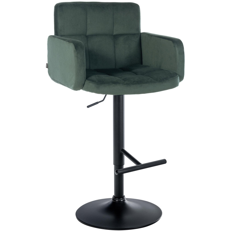 Tabouret de bar Los Angeles velours vert foncé