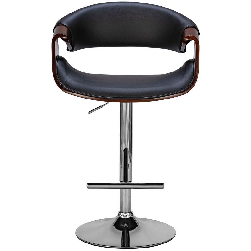 Tabouret de bar Foley en similicuir noyer/noir