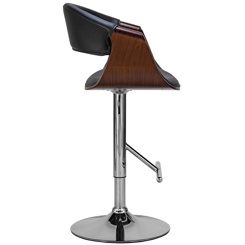 Tabouret de bar Foley en similicuir noyer/noir