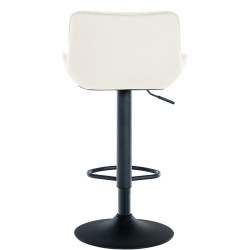 Lot de 2 tabourets de bar en velours Minosa crème