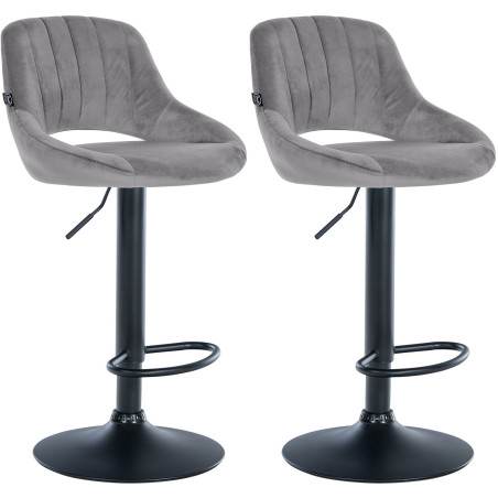Set di 2 sgabelli da bar Milet, velluto grigio scuro B