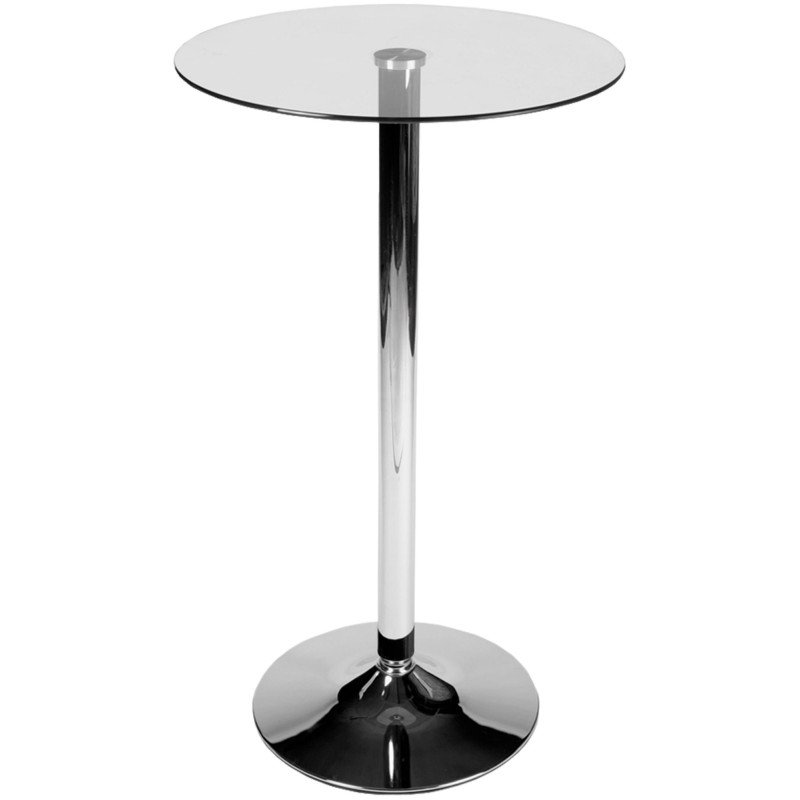 Table ronde en verre 105 cm verre transparent