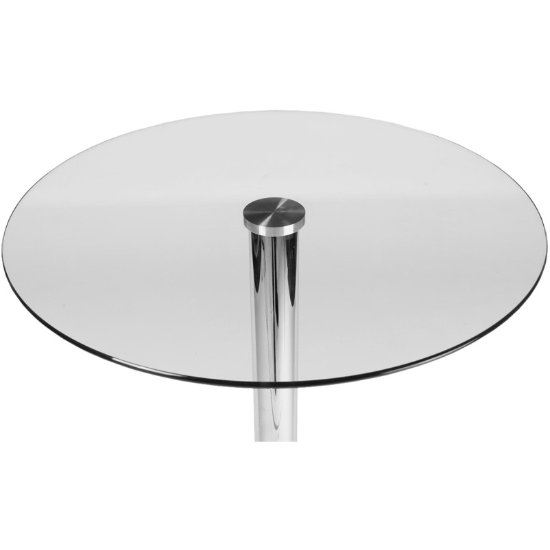 Table ronde en verre 105 cm verre transparent