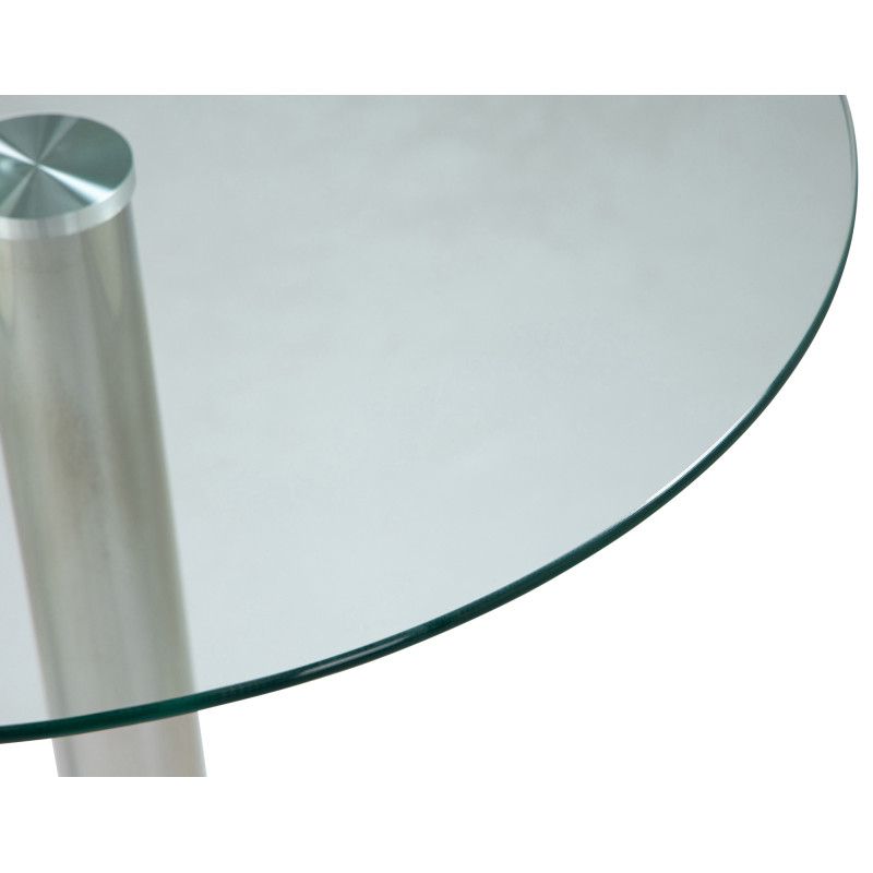 Table en verre 70 cm verre transparent