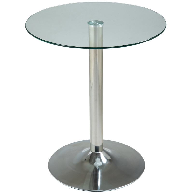 Table en verre 70 cm verre transparent