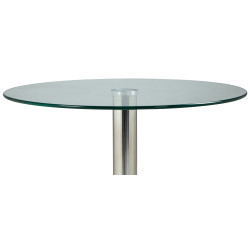 Table en verre 70 cm verre transparent