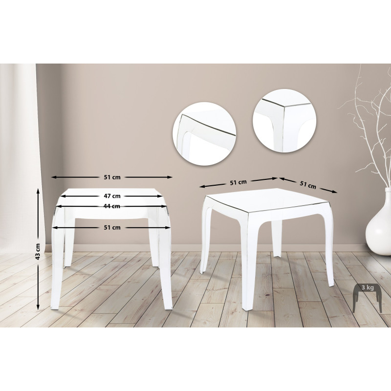 Table d'appoint Queen transparent