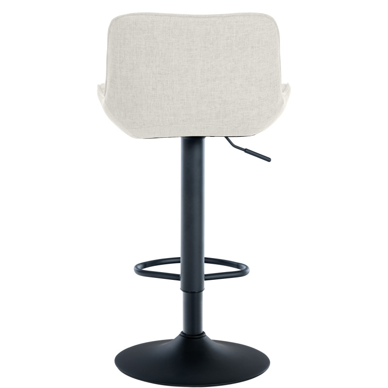 Lot de 2 tabourets de bar en tissu Minosa crème