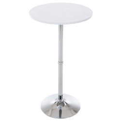 Ensemble de 2 tables de bar rondes blanc mat