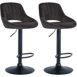 Lot de 2 tabourets de bar Milet velours B noir