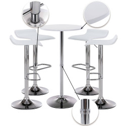 Ensemble de 4 tables de bar Esberg blanc