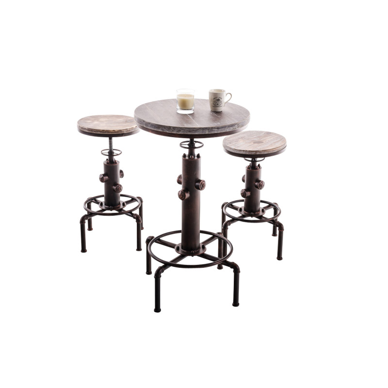 Table de bar Lumos, bois bronze