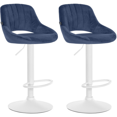 Set di 2 sgabelli da bar Milet in velluto blu W