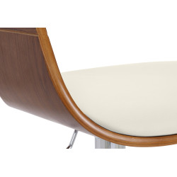 Tabouret de bar Kingston C noyer/blanc