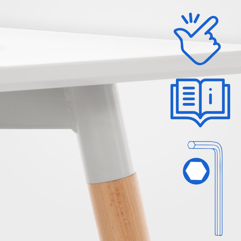 Table Viborg 60 Natura blanc