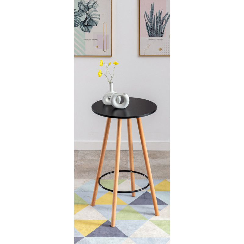Table de bar Mijas ronde nature (ronde) noir