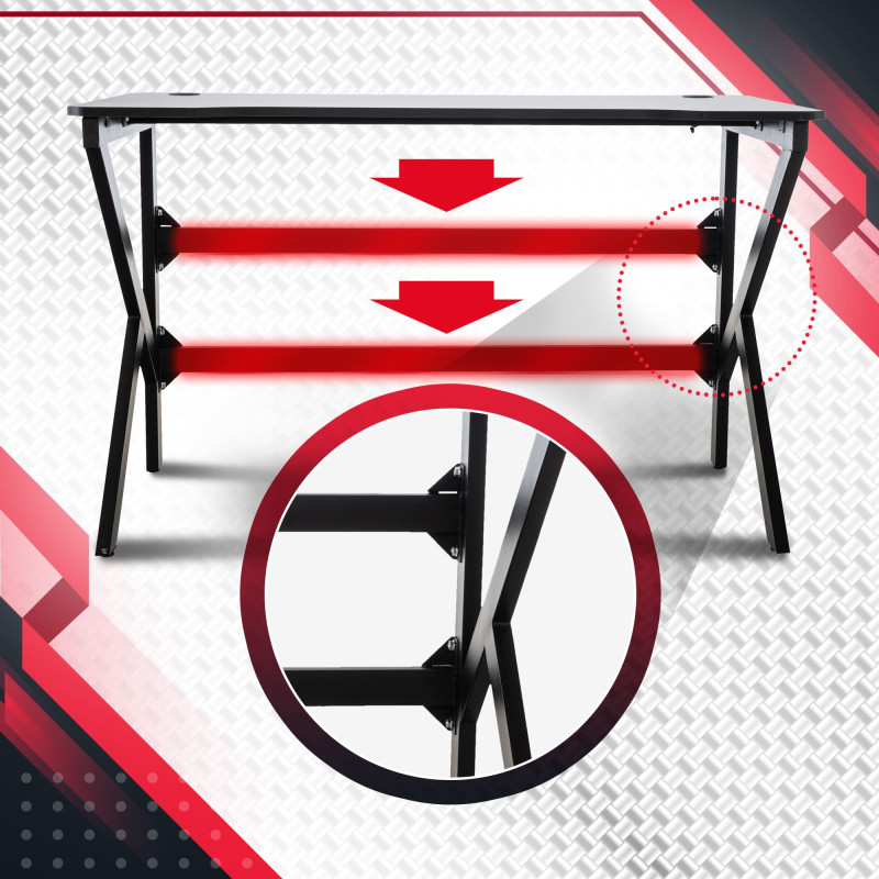 Table de jeu Lewiston K LED rouge