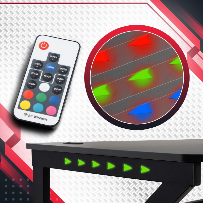 Table de jeu Lewiston K LED rouge