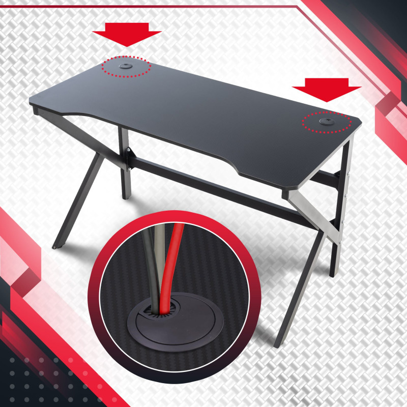 Table de jeu Lewiston K LED rouge