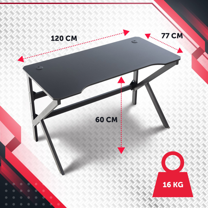Table de jeu Lewiston K LED rouge