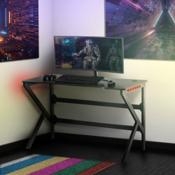 Table de jeu Lewiston K LED rouge