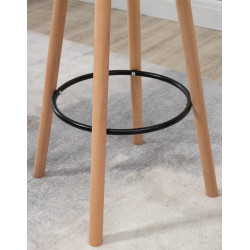 Table de bar ronde Livia naturel/blanc