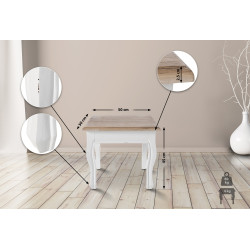Table d'appoint Alma naturel/blanc