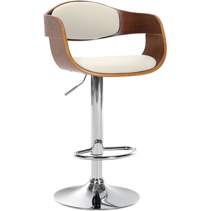 Tabouret de bar Kingston C noyer/blanc