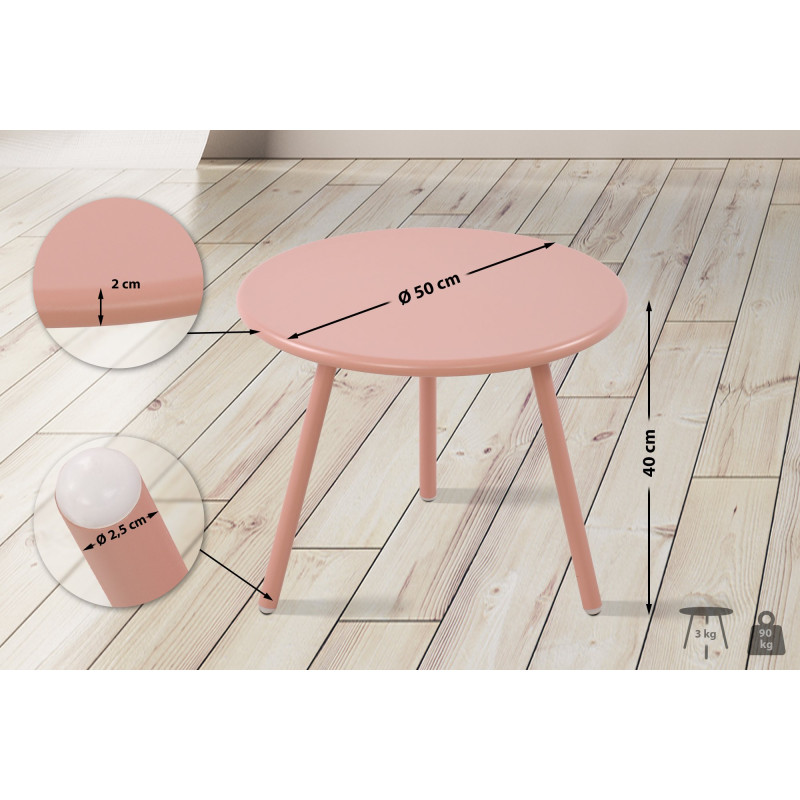 Table basse Berea rose