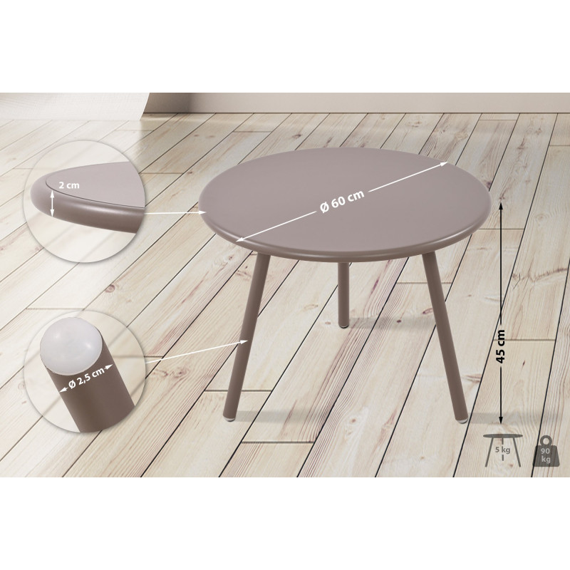 Table basse Minot taupe