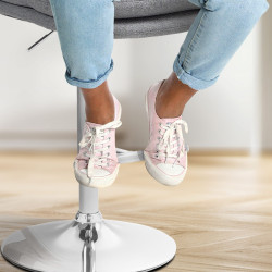 Tabouret de bar Damar tissu chromé gris