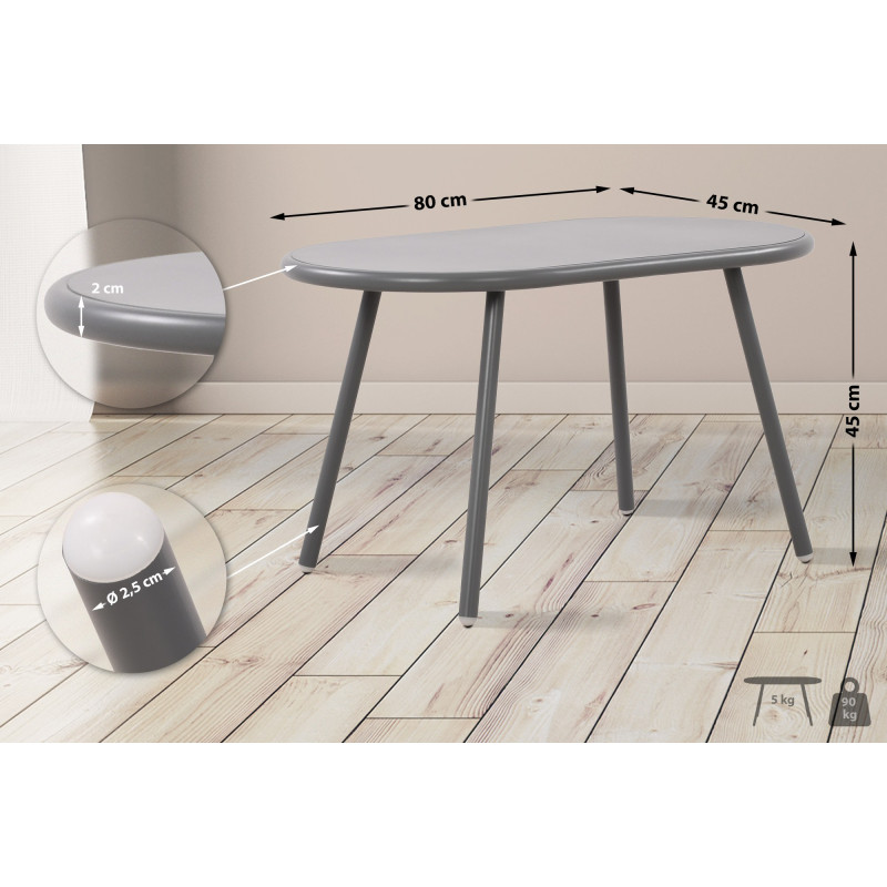 Table basse Velva gris foncé