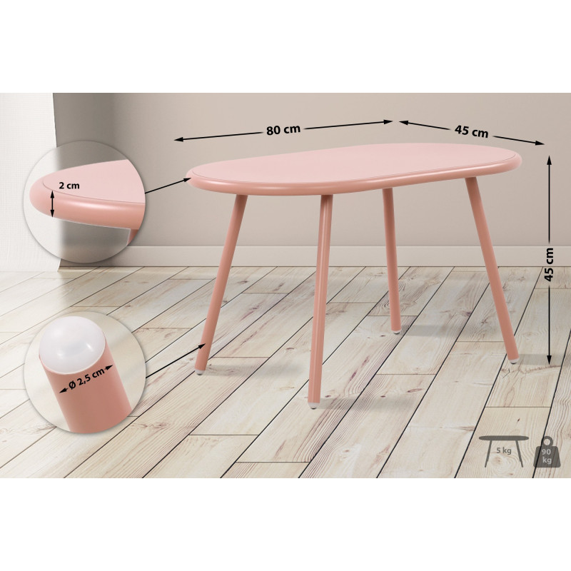 Table basse Velva rose