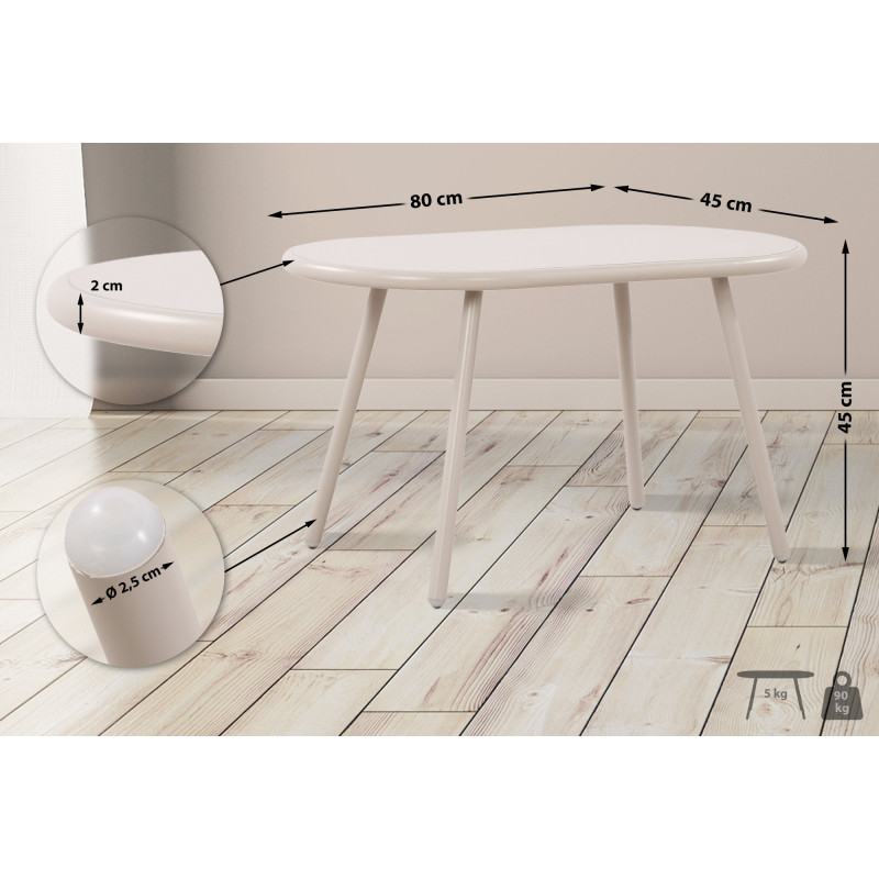 Table basse Velva gris clair