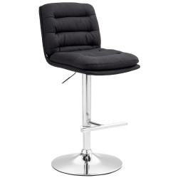 Tabouret de bar Damar tissu chromé noir