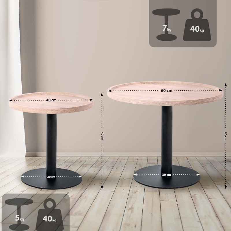 Ensemble de tables d'appoint Aspen chêne