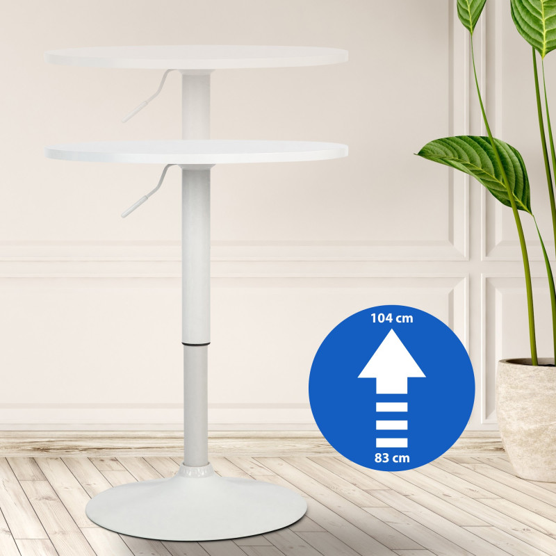 Table de bar ronde Lamoni blanc/blanc
