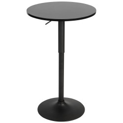 Table de bar ronde Lamoni noir/noir