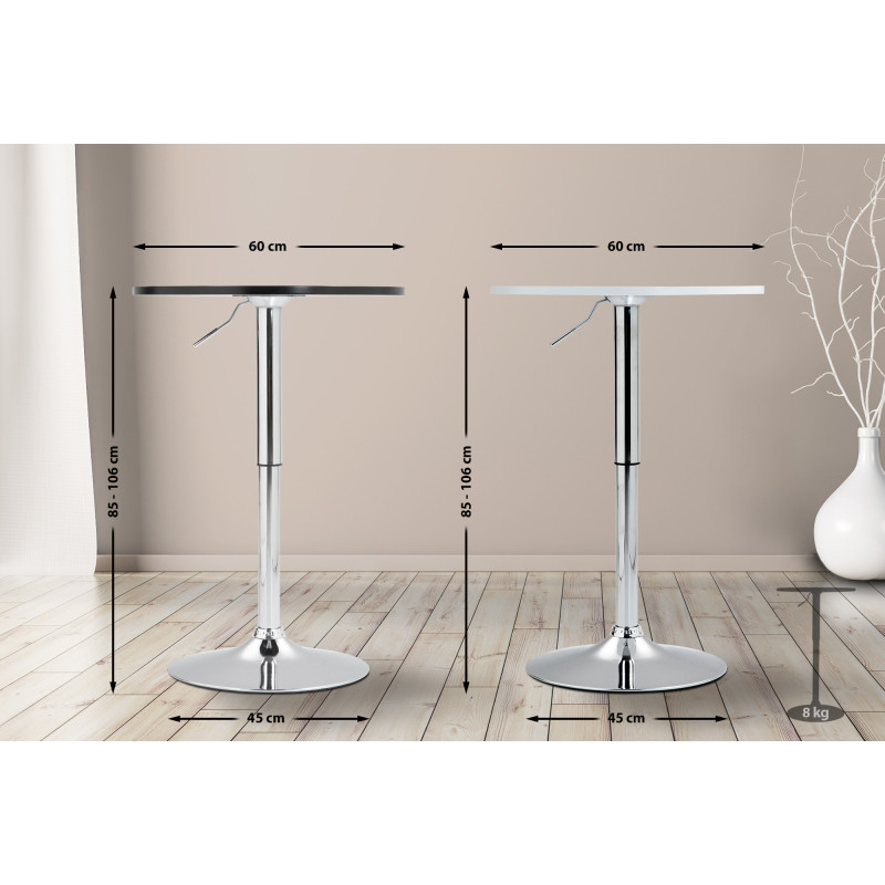 Table de bar ronde Lamoni blanc