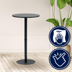 Table de bar ronde Hereford 60 cm noir/noir