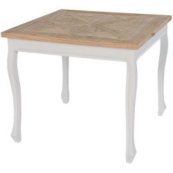 Table à manger carrée Lindon naturel/blanc