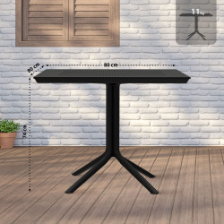 Table Lenval 80x80 cm noir