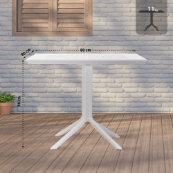 Table Lenval 80x80 cm blanc