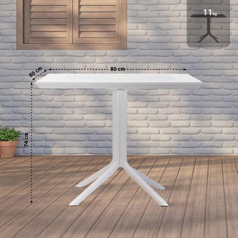 Table Lenval 80x80 cm blanc