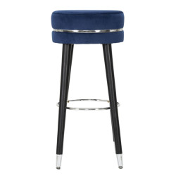 TABOURET DE BAR PARIS BLEU/ARGENT CM Ø 35X74