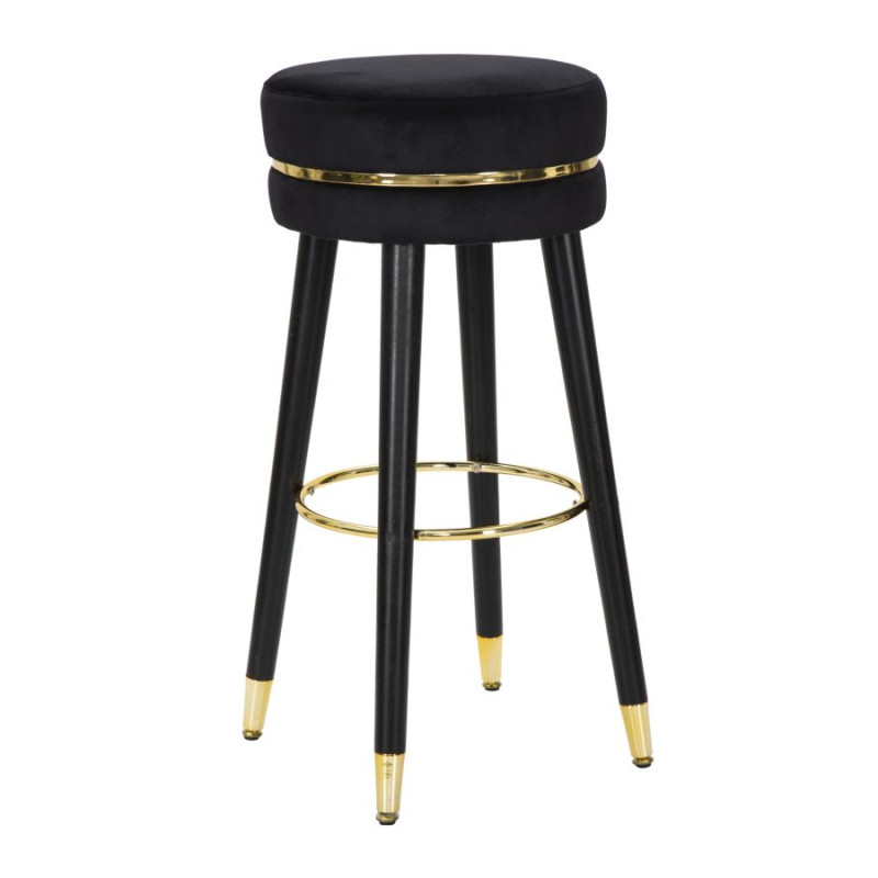 TABOURET DE BAR PARIS NERO/GOLD CM Ø 35X74