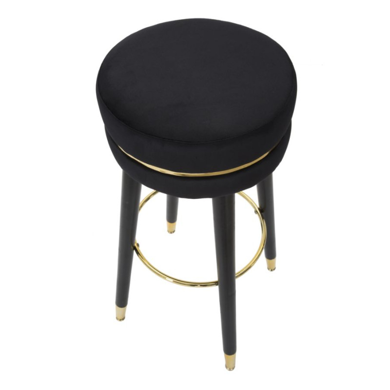 TABOURET DE BAR PARIS NERO/GOLD CM Ø 35X74