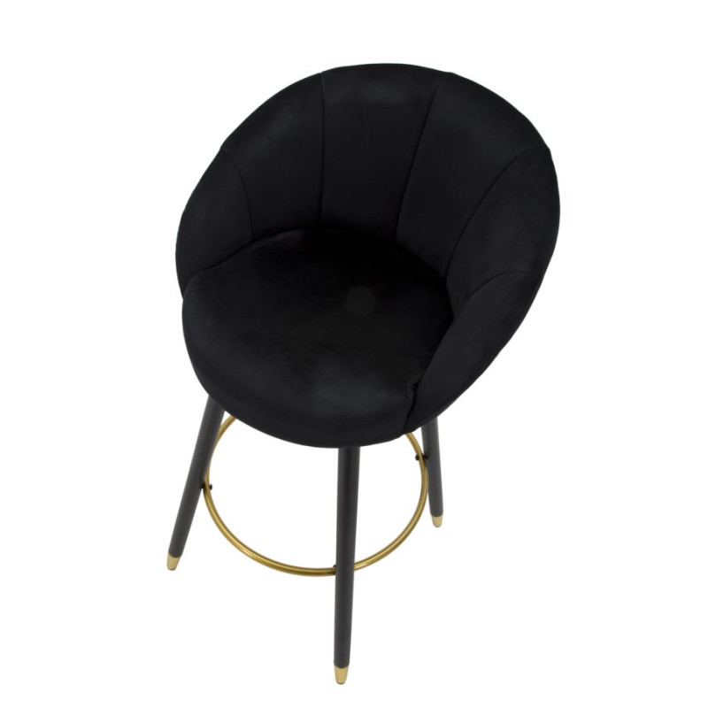 TABOURET DE BAR PRAGUE NERO CM 55X56X104
